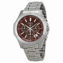 Seiko Chronograph Burgundy Dial Stainless Steel Men's Watch Watch SSB101
