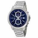 Seiko Chronograph Dark Blue Dial Stainless Steel Men's Watch SKS443