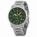 Seiko Chronograph Dark Green Dial Stainless Steel Men's Watch SNDE05