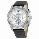 Seiko Chronograph White Dial Black Leather Men's Watch SSB133
