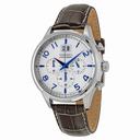 Seiko Chronograph White Dial Brown Leather Men's Watch SPC155