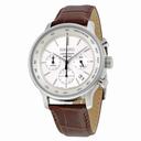 Seiko Chronograph White Dial Brown Leather Men's Watch SSB169