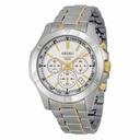 Seiko Chronograph White Dial Two-tone Men's Watch SSB107