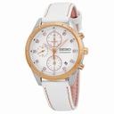 Seiko Chronograph White Dial White Leather Ladies Watch SNDX42