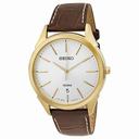 Seiko Classic Light Champagne Dial Brown Leather Men's Watch SGEG74P2