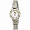 Seiko Classic Solar White Dial Two-tone Ladies Watch SUP210