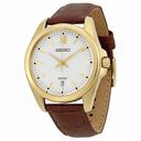 Seiko Classic White Dial Brown Leather Men's Watch SGEG64P2