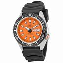 Seiko Diver Orange Dial Black Rubber Men's Watch SRP497