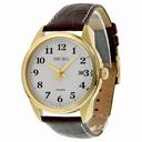 Seiko Easy Reader White Dial Leather Men's Watch SGEG18