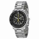Seiko Flight Chronograph Steel Black Dial Men's Watch SNA411