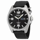 Seiko Kinetic Black Dial Black Canvas Men's Watch SMY143