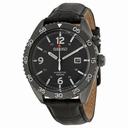 Seiko Kinetic Black Dial Black Leather Men's Watch SKA621P1