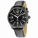 Seiko Kinetic Black Dial Black Leather Men's Watch SKA709