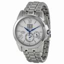 Seiko Kinetic Ivory Dial Stainless Steel Chronograph Men's Watch SNP065