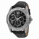 Seiko Lord Multi-Function Black Dial Black Leather Men's Watch SNT041