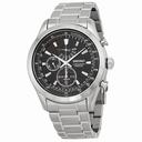 Seiko Neo Classic Alarm Perpetual Black Dial Stainless Steel Men's Watch SPC127