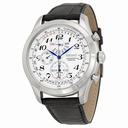 Seiko Neo Classic Alarm Perpetual Chronograph White Dial Black Leather Men's Watch SPC131