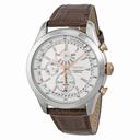 Seiko Neo Classic Alarm Perpetual Chronograph White Dial Brown Leather Men's Watch SPC129