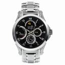 Seiko Premier Black Dial Stainless Steel Kinetic Men's Watch SRX001