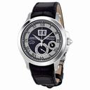 Seiko Premier Black Stainless Steel Leather Hybrid Men's Watch SNP049