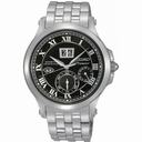 Seiko Premier Kinetic Black Dial Stainless Steel Men's Watch SNP041
