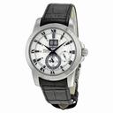 Seiko Premier Kinetic White Dial Grey Leather Men's Watch SNP115