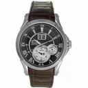 Seiko Premier Perpetual Calendar Black Dial Brown Leather Strap Men's Watch SNP025