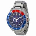 Seiko Prospex Solar Diver Blue Dial Chronograph GMT Men's Watch SSC019