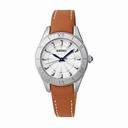 Seiko Silver Dial Brown Leather Ladies Watch SRZ431P2