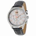 Seiko Silver Dial Chronograph Gray Leather Men's Watch SPC087