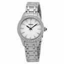 Seiko Silver Dial Stainless Steel Crystals Ladies Watch SRZ385