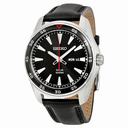 Seiko Solar Black Dial Black Leather Men's Watch SNE393P2