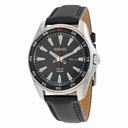 Seiko Solar Black Dial Black Leather Men's Watch SNE399