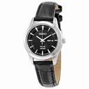 Seiko Black Dial Black Crocodile Leather Quartz Ladies Watch SUT161P2S