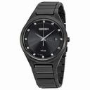 Seiko Solar Black Dial Black PVD Men's Watch SNE243