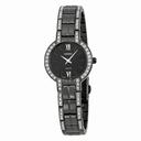 Seiko Solar Black Dial Black Stainless Steel With Diamonds Ladies Watch SUP201