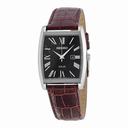 Seiko Solar Black Dial Brown Leather Calfskin Men's Watch SUT889