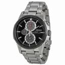 Seiko Solar Black Dial Stainless Steel Men's Watch SSC087