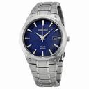 Seiko Solar Blue Dial Stainless Steel Men's Watch SNE323