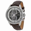 Seiko Solar Chronograph Black and White Dial Brown Leather Men's Watch SSC259P1