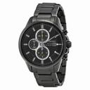 Seiko Solar Chronograph Black Dial Black Ion-plated Men's Watch SSC257