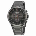 Seiko Solar Chronograph Black Dial Black Ion-Plated Stainless Steel Men's Watch SSC323
