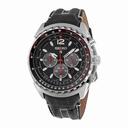 Seiko Solar Chronograph Black Dial Black Leather Men's Watch SSC261P2
