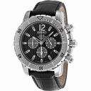 Seiko Solar Chronograph Black Dial Black Leather Men's Watch SSC223P2