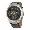 Seiko Solar Chronograph Black Dial Black Leather Men's Watch SSC285