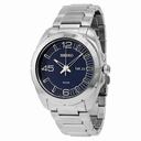 Seiko Solar Metallic Blue Dial Stainless Steel Men's Watch SNE337