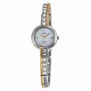 Seiko Solar Mother Of Pearl Dial Embellished Two-Tone Stainless Steel Ladies Watch SUP192
