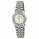Seiko Solar Mother Of Pearl Dial Stainless Steel Ladies Watch SUP093