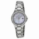 Seiko Solar Mother of Pearl Dial Stainless Steel Ladies Watch SUT087