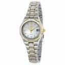 Seiko Solar Mother of Pearl Dial Two-Tone Stainless Steel Ladies Watch SUT058